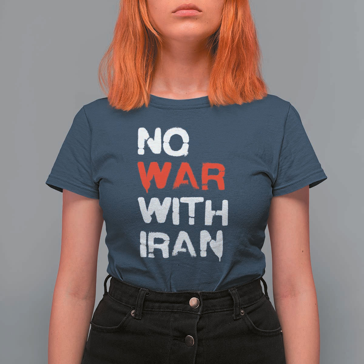 No War With Iran T Shirt For Women Anti War Peace Activist Protest Iranian People