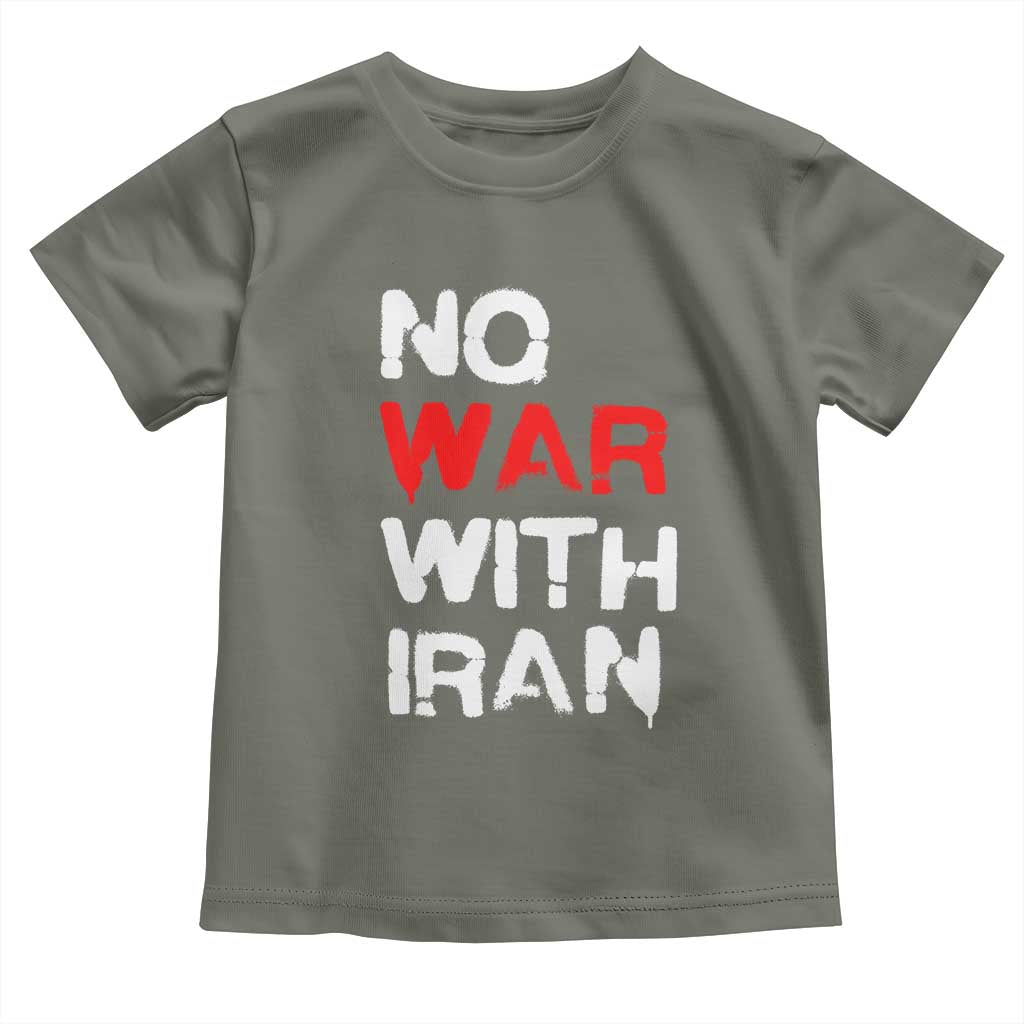 No War With Iran Toddler T Shirt Anti War Peace Activist Protest Iranian People