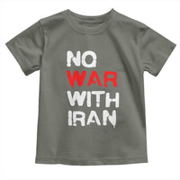 No War With Iran Toddler T Shirt Anti War Peace Activist Protest Iranian People