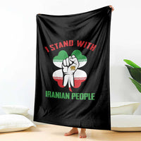 I Stand With Iranian People Freedom Supporters Throw Blanket Raised Fist Persian Flag Iran Revolution