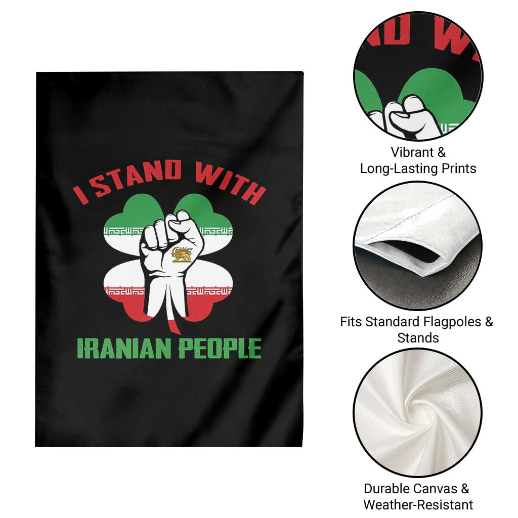 I Stand With Iranian People Freedom Supporters Garden Flag Raised Fist Persian Flag Iran Revolution