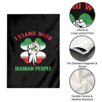 I Stand With Iranian People Freedom Supporters Garden Flag Raised Fist Persian Flag Iran Revolution