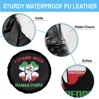 I Stand With Iranian People Freedom Supporters Spare Tire Cover Raised Fist Persian Flag Iran Revolution