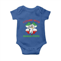 I Stand With Iranian People Freedom Supporters Baby Onesie Raised Fist Persian Flag Iran Revolution