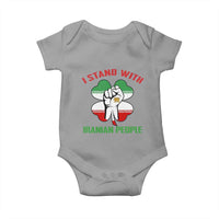 I Stand With Iranian People Freedom Supporters Baby Onesie Raised Fist Persian Flag Iran Revolution