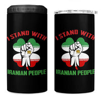 I Stand With Iranian People Freedom Supporters 4 in 1 Can Cooler Tumbler Raised Fist Persian Flag Iran Revolution