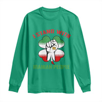 I Stand With Iranian People Freedom Supporters Long Sleeve Shirt Raised Fist Persian Flag Iran Revolution