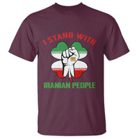 I Stand With Iranian People Freedom Supporters T Shirt Raised Fist Persian Flag Iran Revolution