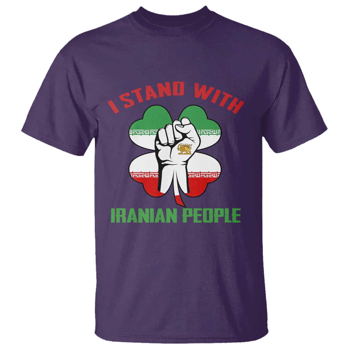 I Stand With Iranian People Freedom Supporters T Shirt Raised Fist Persian Flag Iran Revolution