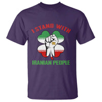 I Stand With Iranian People Freedom Supporters T Shirt Raised Fist Persian Flag Iran Revolution
