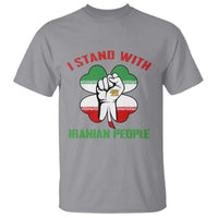 I Stand With Iranian People Freedom Supporters T Shirt Raised Fist Persian Flag Iran Revolution