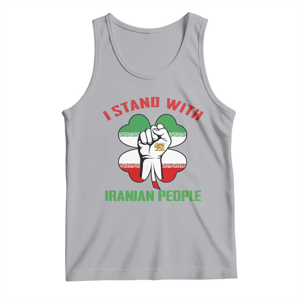 I Stand With Iranian People Freedom Supporters Tank Top Raised Fist Persian Flag Iran Revolution