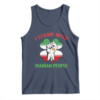 I Stand With Iranian People Freedom Supporters Tank Top Raised Fist Persian Flag Iran Revolution