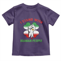 I Stand With Iranian People Freedom Supporters Toddler T Shirt Raised Fist Persian Flag Iran Revolution