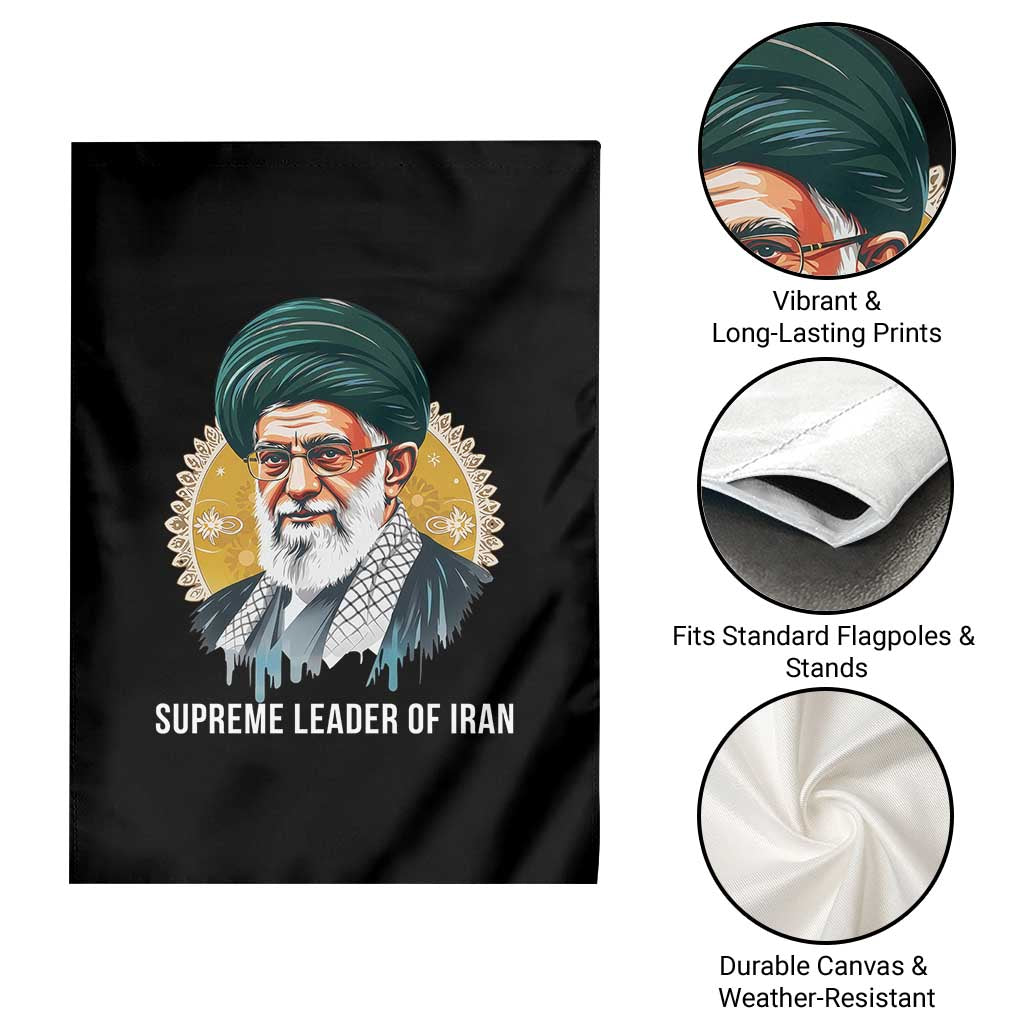 Supreme Leader Of Iran Graphic Portrait Garden Flag Iranian Political Figure