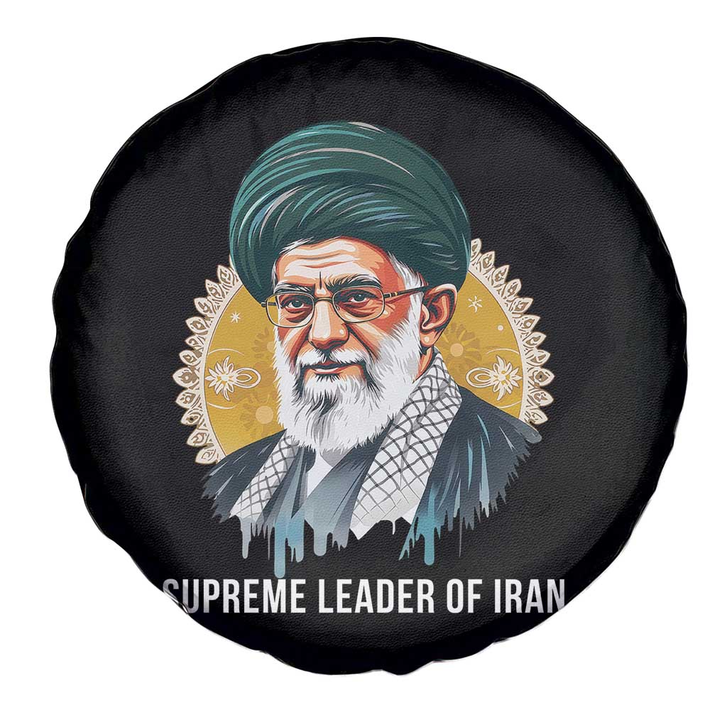 Supreme Leader Of Iran Graphic Portrait Spare Tire Cover Iranian Political Figure