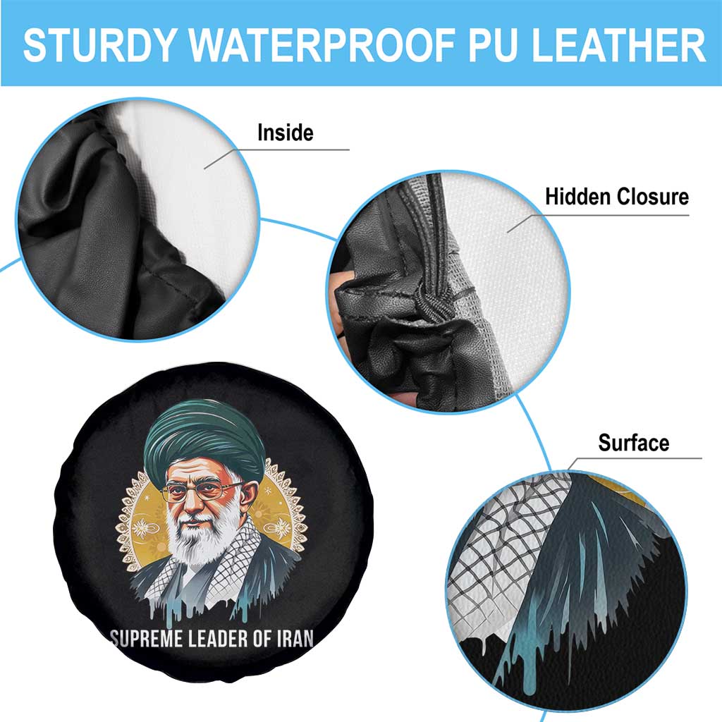 Supreme Leader Of Iran Graphic Portrait Spare Tire Cover Iranian Political Figure