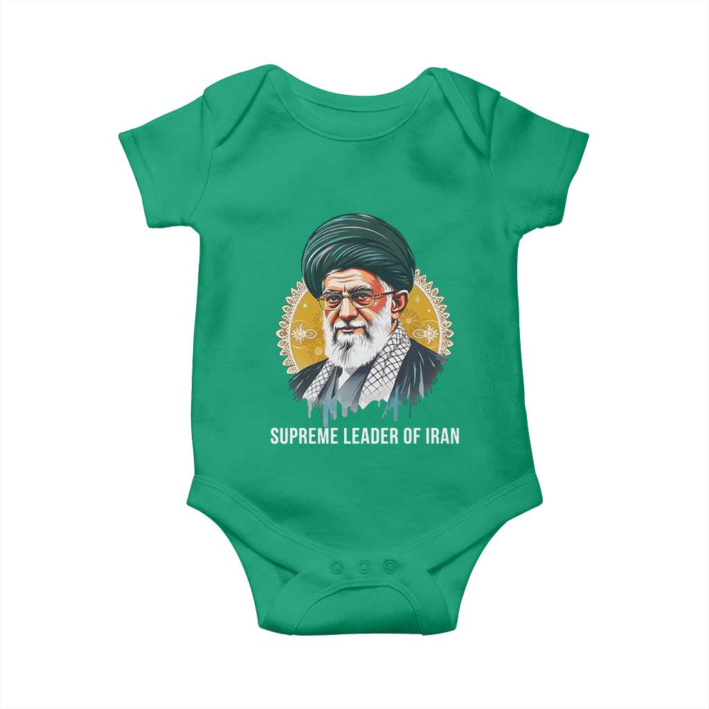 Supreme Leader Of Iran Graphic Portrait Baby Onesie Iranian Political Figure