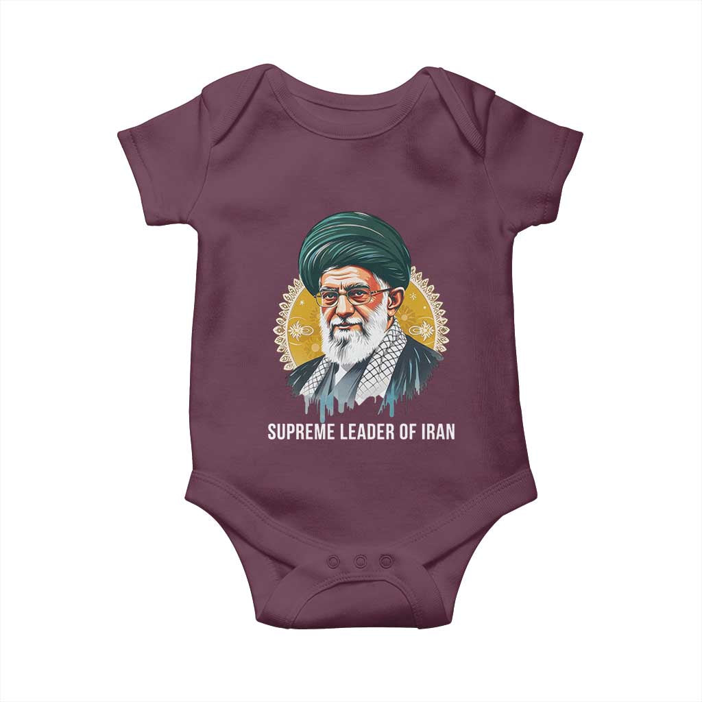 Supreme Leader Of Iran Graphic Portrait Baby Onesie Iranian Political Figure