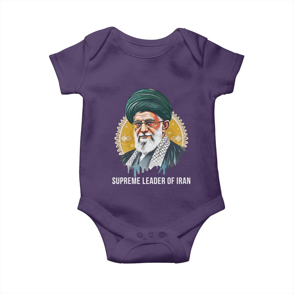 Supreme Leader Of Iran Graphic Portrait Baby Onesie Iranian Political Figure