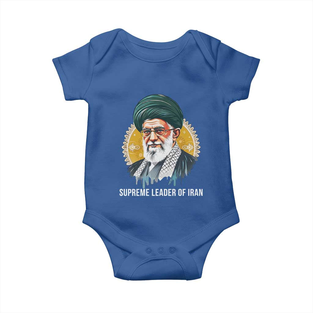 Supreme Leader Of Iran Graphic Portrait Baby Onesie Iranian Political Figure