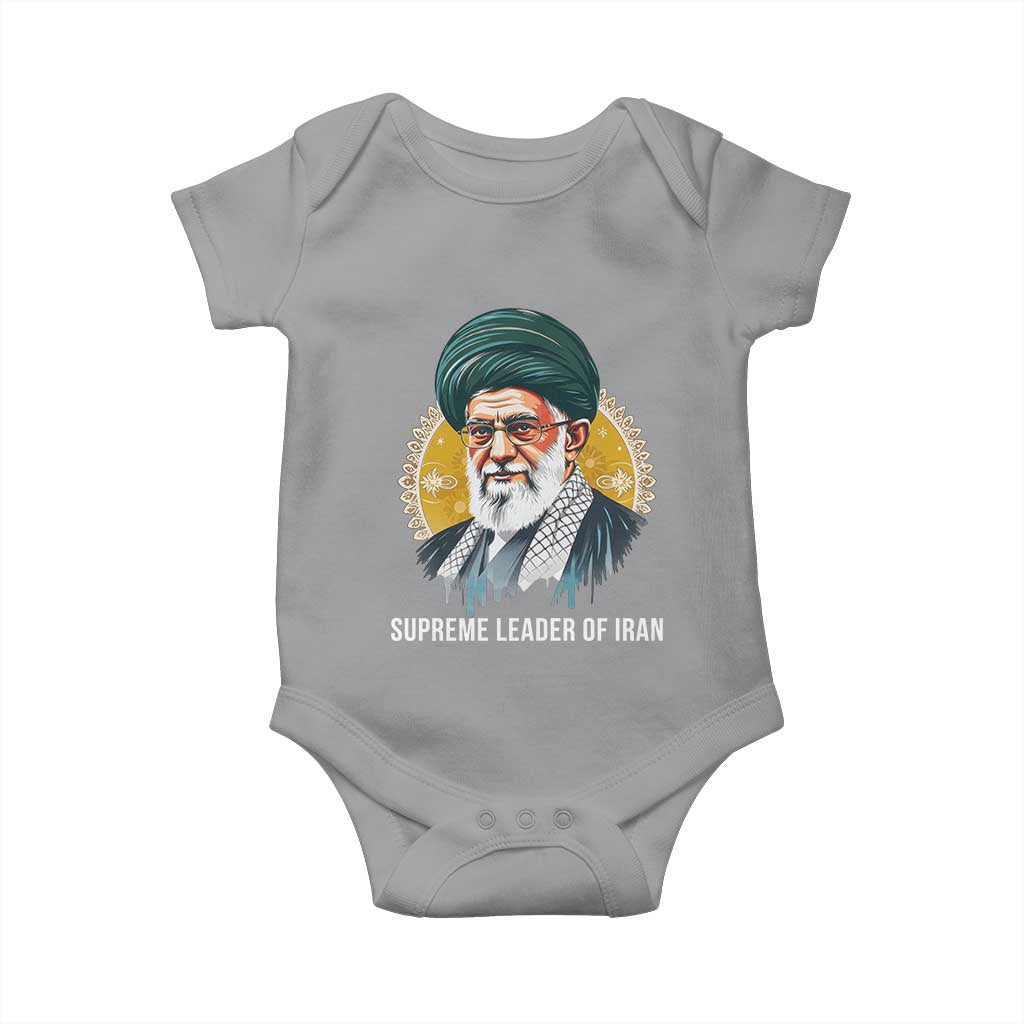 Supreme Leader Of Iran Graphic Portrait Baby Onesie Iranian Political Figure