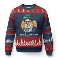 Supreme Leader Of Iran Graphic Portrait Ugly Christmas Sweater Iranian Political Figure