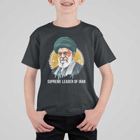 Supreme Leader Of Iran Graphic Portrait T Shirt For Kid Iranian Political Figure