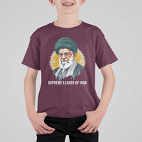 Supreme Leader Of Iran Graphic Portrait T Shirt For Kid Iranian Political Figure