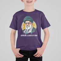 Supreme Leader Of Iran Graphic Portrait T Shirt For Kid Iranian Political Figure