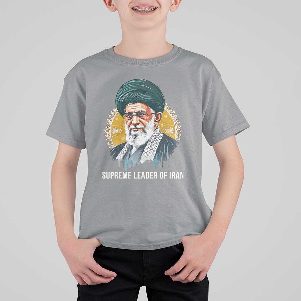 Supreme Leader Of Iran Graphic Portrait T Shirt For Kid Iranian Political Figure