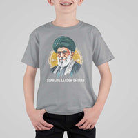Supreme Leader Of Iran Graphic Portrait T Shirt For Kid Iranian Political Figure