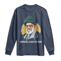 Supreme Leader Of Iran Graphic Portrait Long Sleeve Shirt Iranian Political Figure