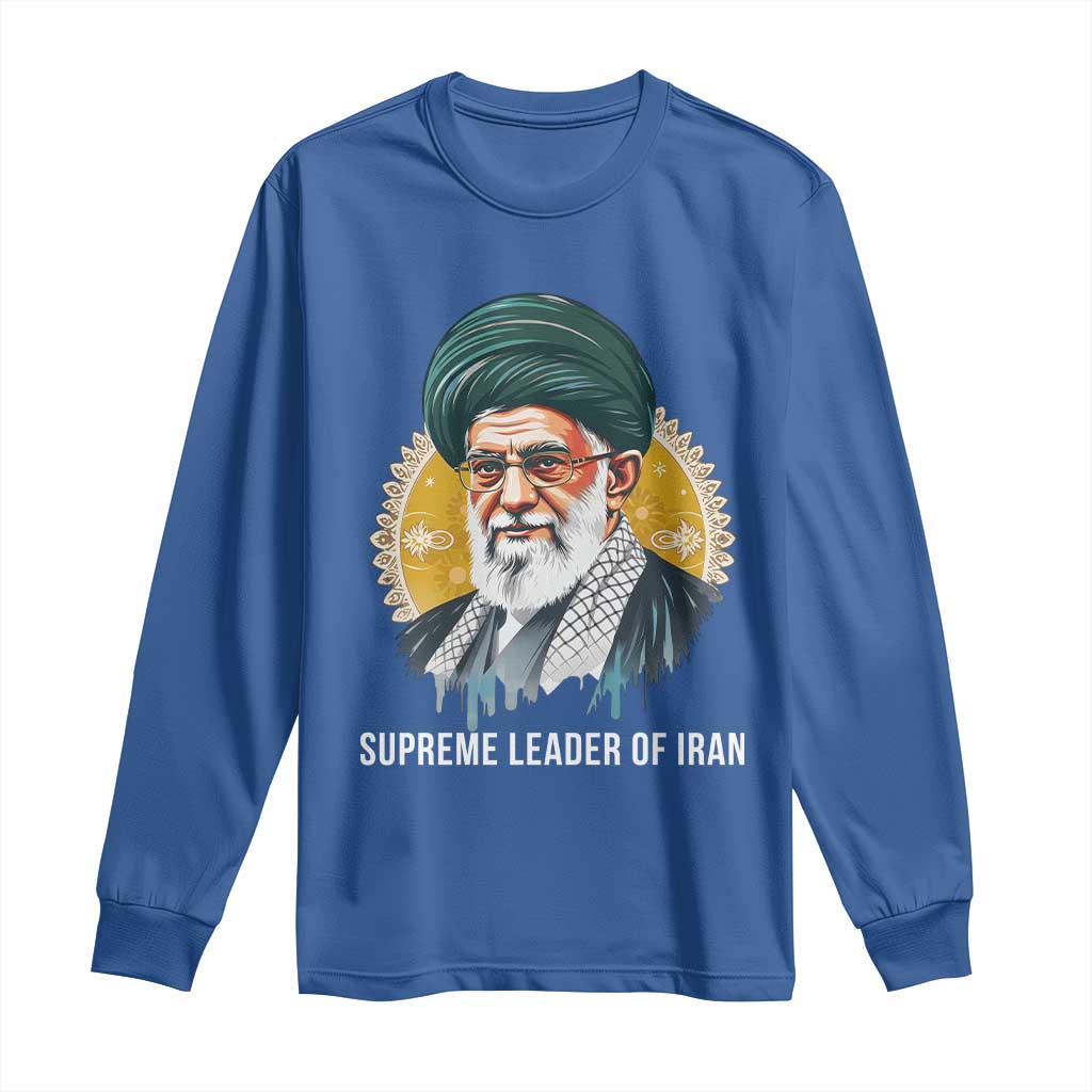 Supreme Leader Of Iran Graphic Portrait Long Sleeve Shirt Iranian Political Figure