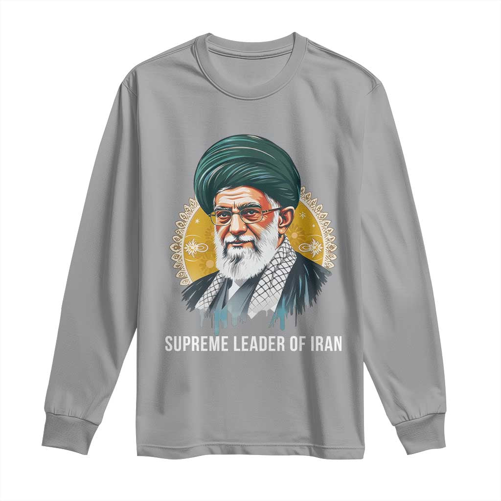 Supreme Leader Of Iran Graphic Portrait Long Sleeve Shirt Iranian Political Figure