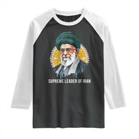 Supreme Leader Of Iran Graphic Portrait Raglan Shirt Iranian Political Figure
