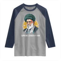 Supreme Leader Of Iran Graphic Portrait Raglan Shirt Iranian Political Figure