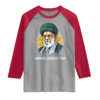 Supreme Leader Of Iran Graphic Portrait Raglan Shirt Iranian Political Figure