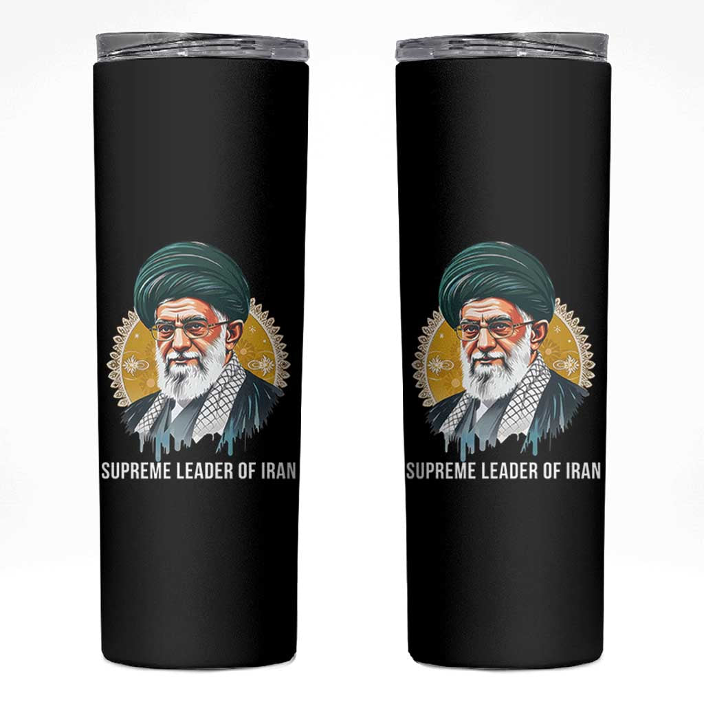 Supreme Leader Of Iran Graphic Portrait Skinny Tumbler Iranian Political Figure