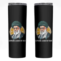 Supreme Leader Of Iran Graphic Portrait Skinny Tumbler Iranian Political Figure