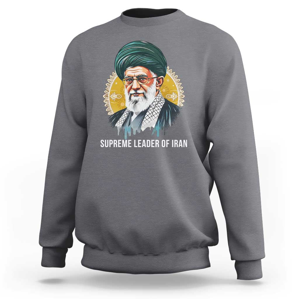 Supreme Leader Of Iran Graphic Portrait Sweatshirt Iranian Political Figure