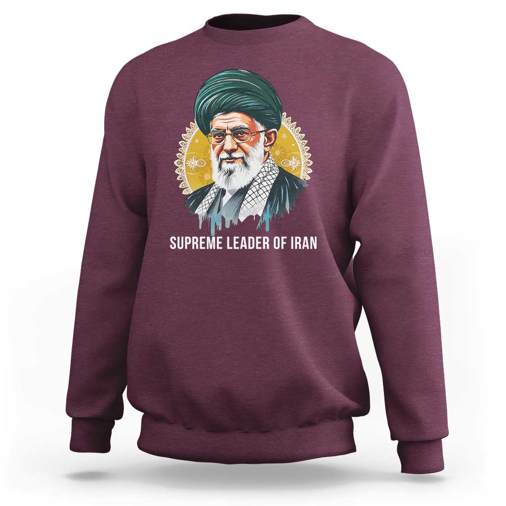 Supreme Leader Of Iran Graphic Portrait Sweatshirt Iranian Political Figure