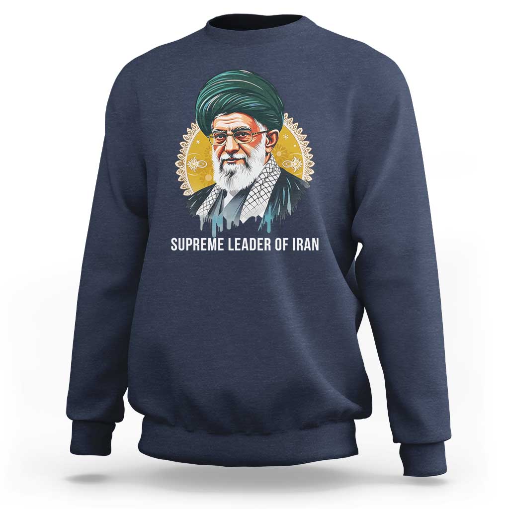 Supreme Leader Of Iran Graphic Portrait Sweatshirt Iranian Political Figure