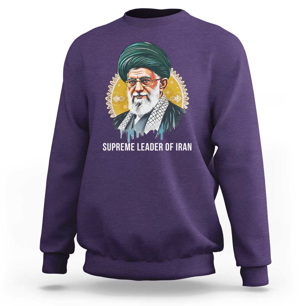 Supreme Leader Of Iran Graphic Portrait Sweatshirt Iranian Political Figure