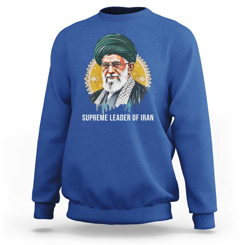 Supreme Leader Of Iran Graphic Portrait Sweatshirt Iranian Political Figure