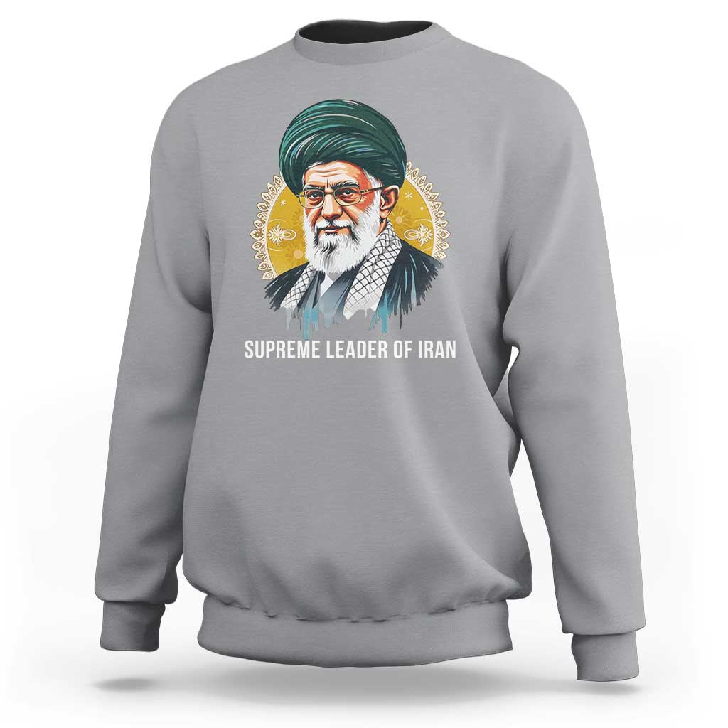 Supreme Leader Of Iran Graphic Portrait Sweatshirt Iranian Political Figure