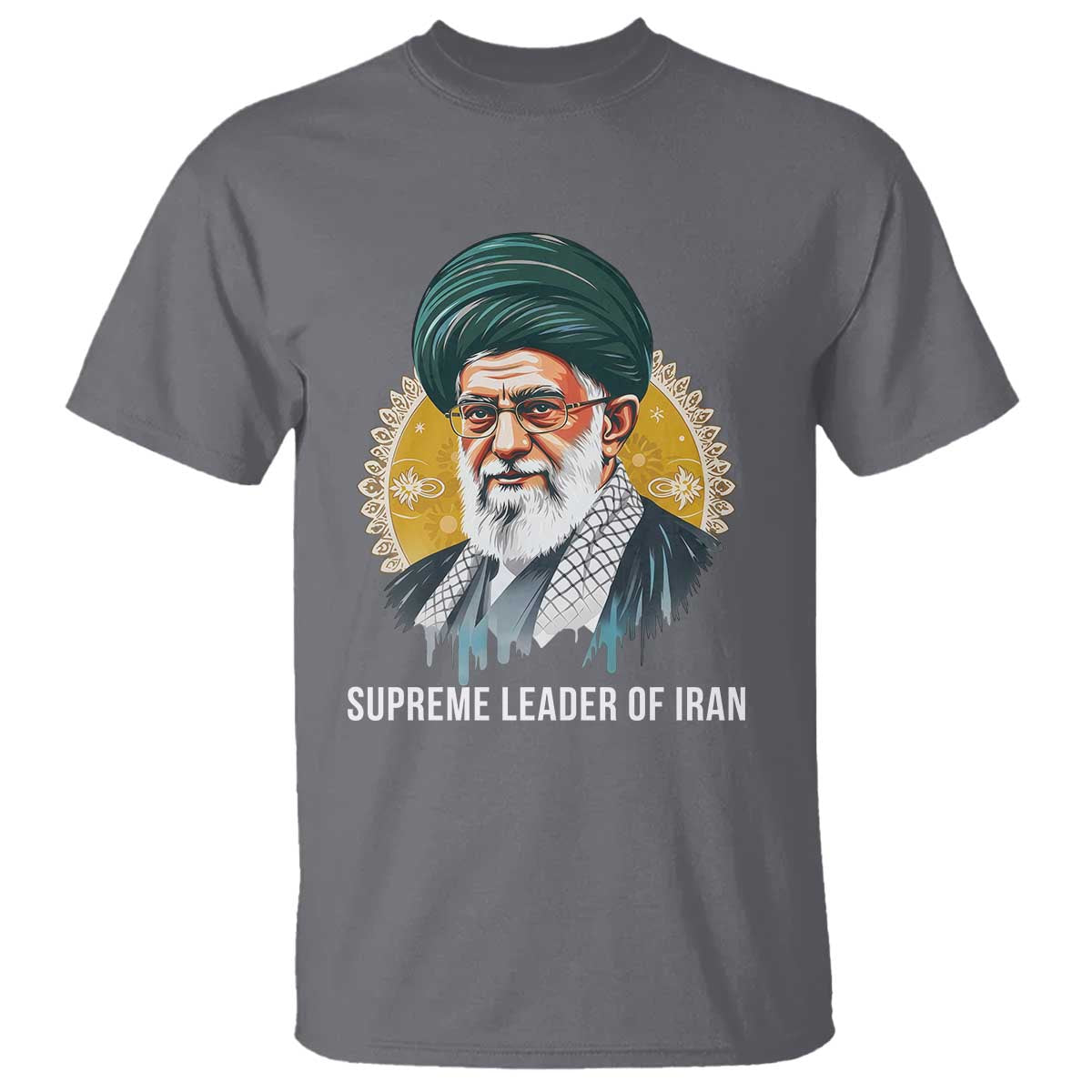 Supreme Leader Of Iran Graphic Portrait T Shirt Iranian Political Figure