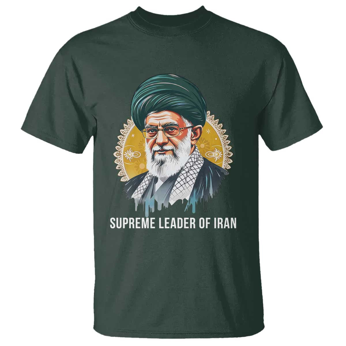 Supreme Leader Of Iran Graphic Portrait T Shirt Iranian Political Figure