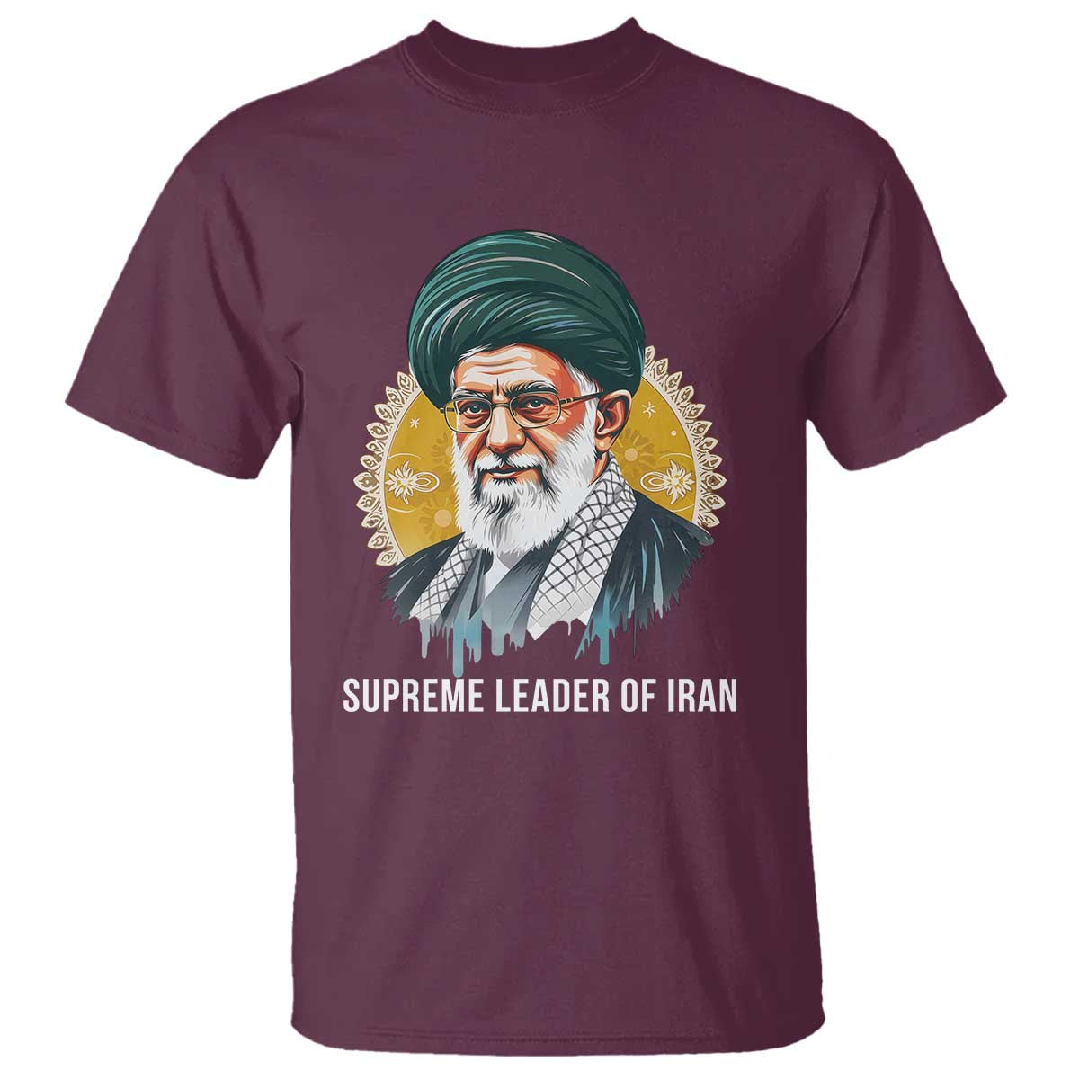 Supreme Leader Of Iran Graphic Portrait T Shirt Iranian Political Figure