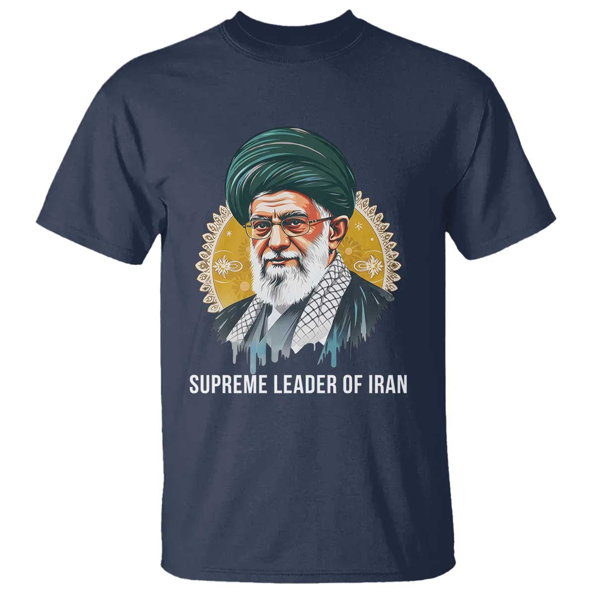 Supreme Leader Of Iran Graphic Portrait T Shirt Iranian Political Figure